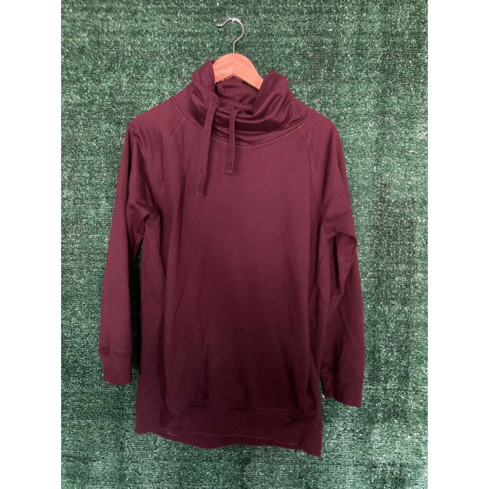 Gap Women's Cowl Neck Drawstring Long Sleeve Pullover Sweatshirt Maroon Size L